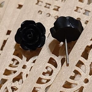 Black Rose Earrings
